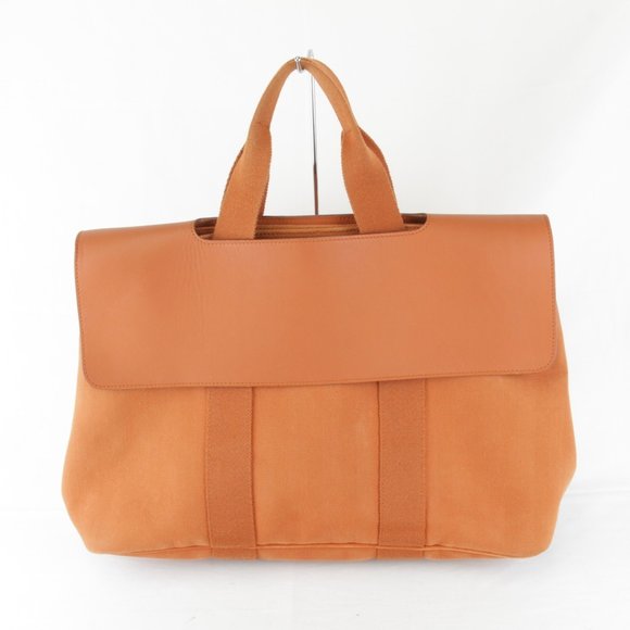 HERMES Orange Leather Pouch - Picture 1 of 16
